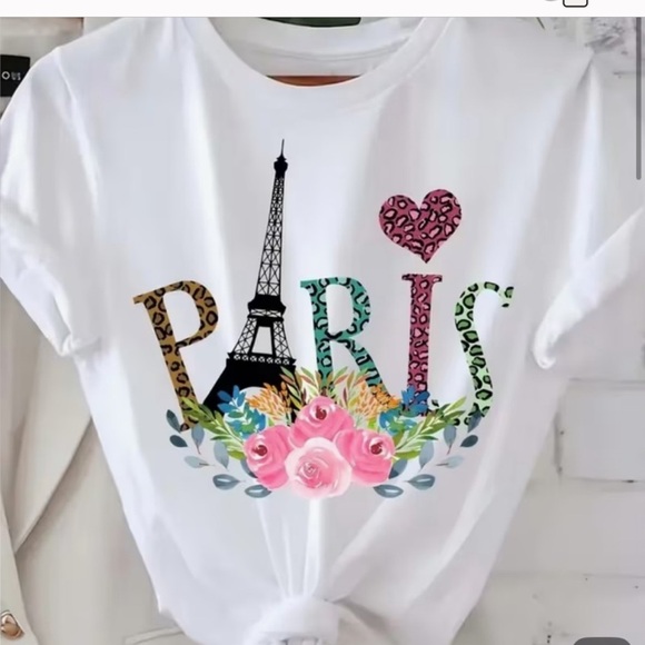Boutique Tops - Paris Graphic Tee SZ-Medium New